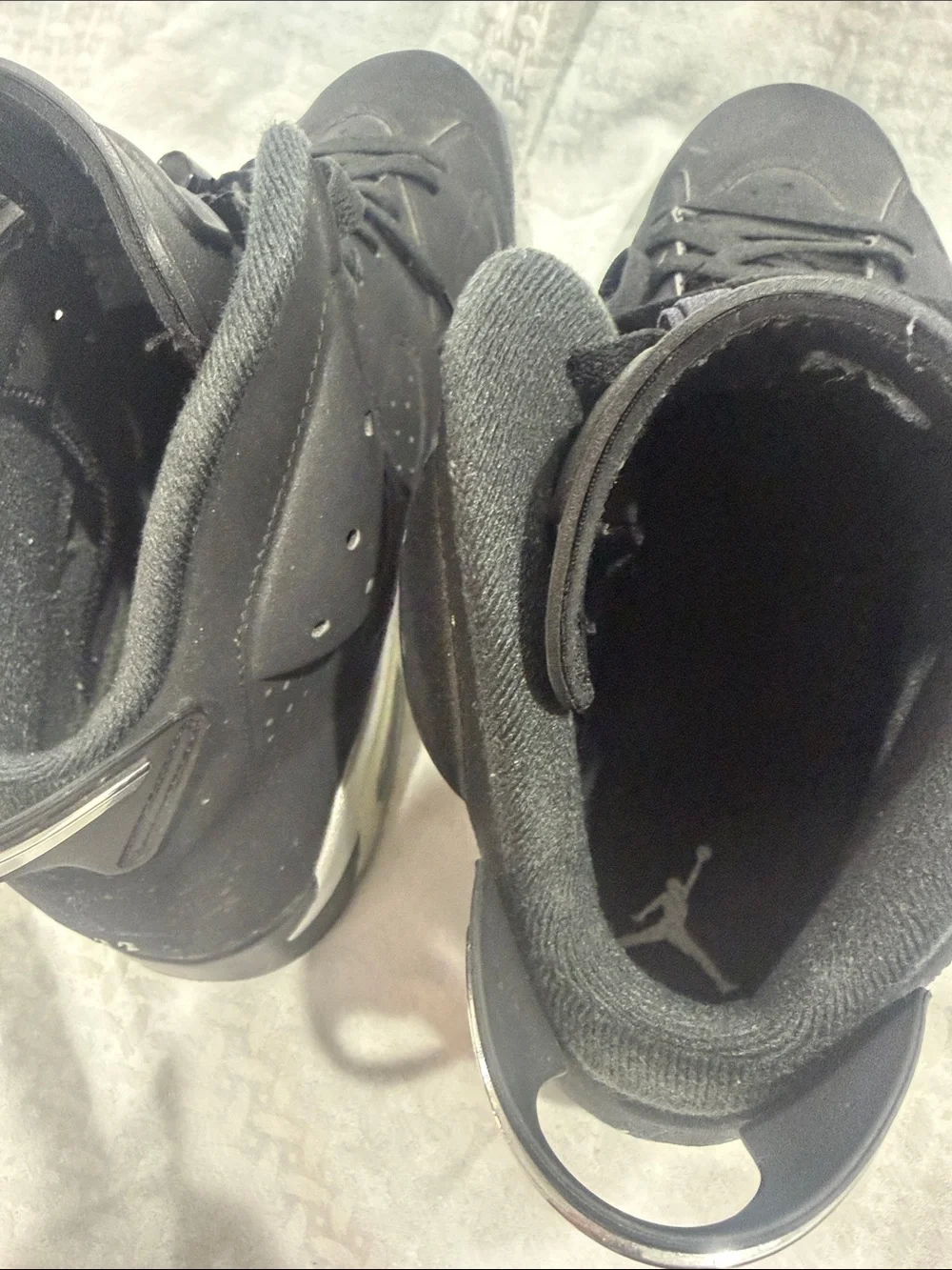 Jordan Men’s High-Top Sneakers in Black with White Jumpman